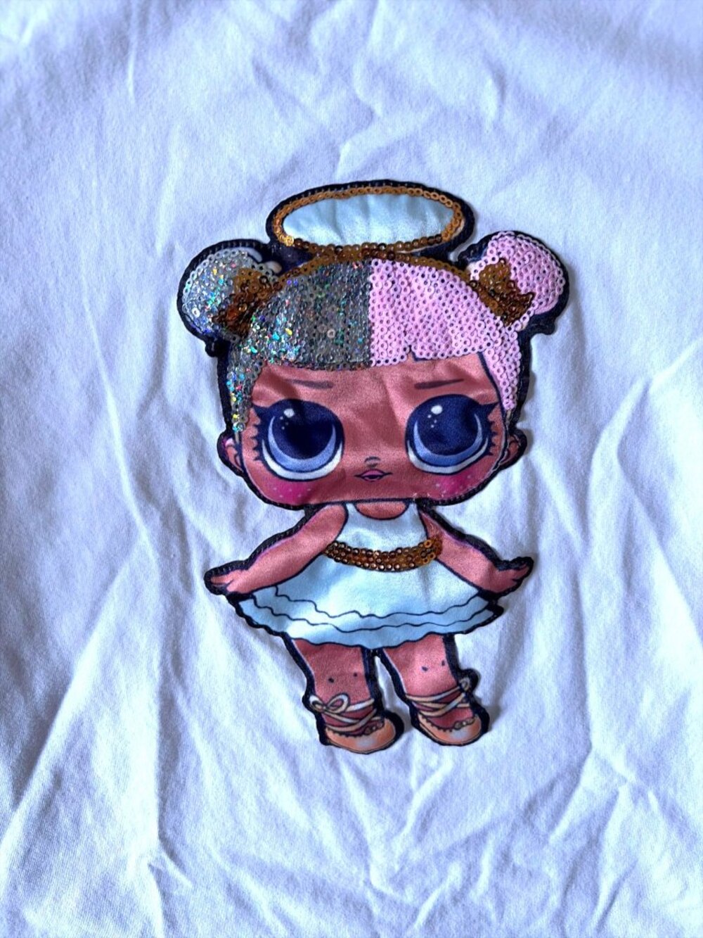 Lola + The Boys White L.O.L. Surprise Doll Sequin Graphic T-Shirt Size 8 - Picture 2 of 5